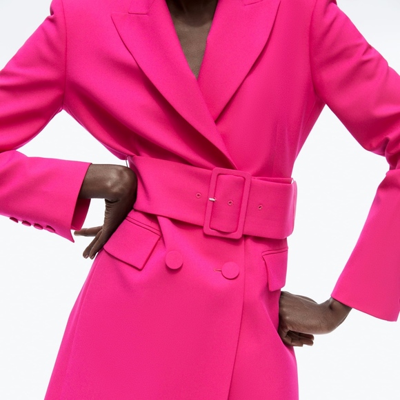 zara blazer dress with belt